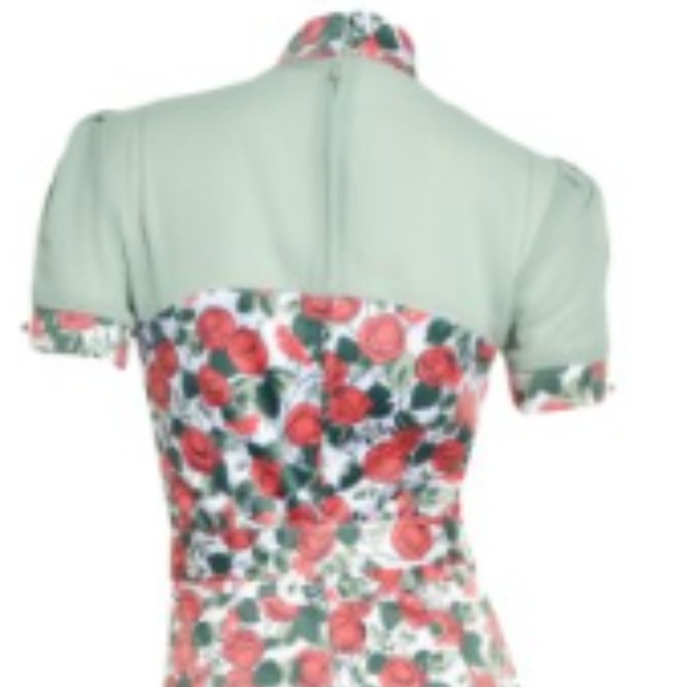 New! Laura Byrnes High Collar Pencil Dress - Picture 3 of 6